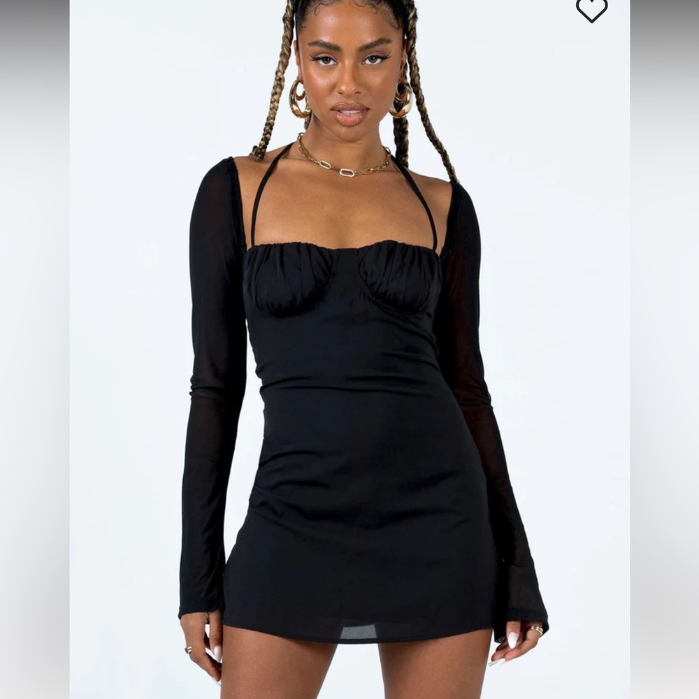 Princess Polly Dyer Sheer Sleeve Mini Dress
